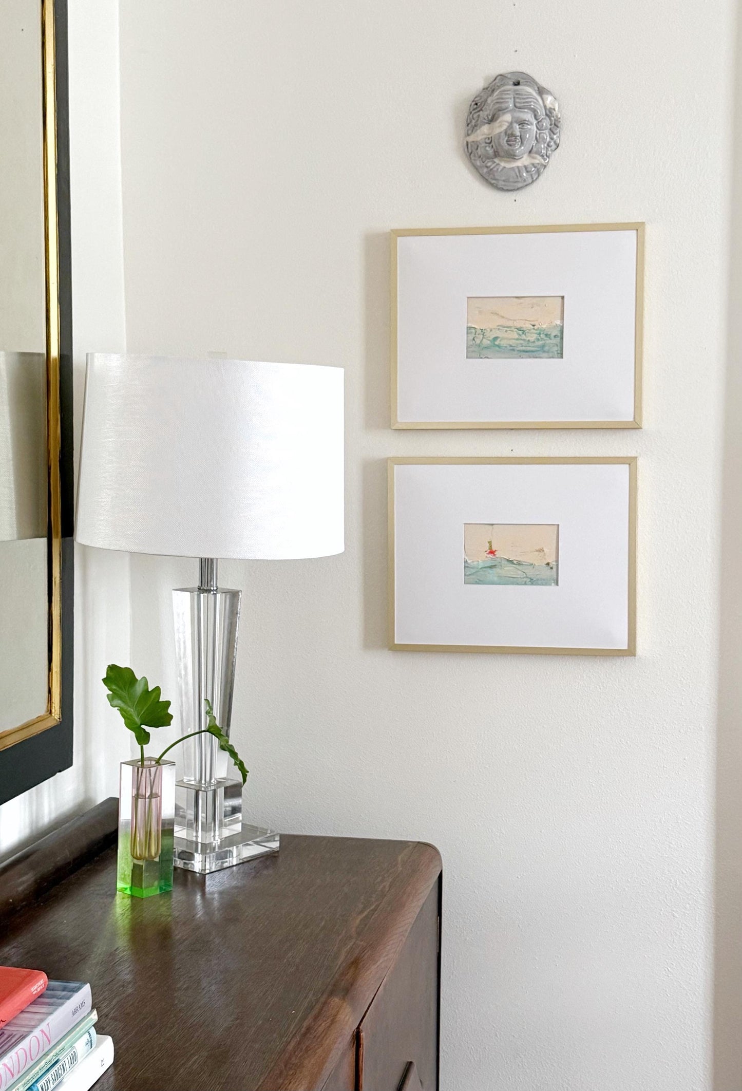 Original Abstract Mixed Media Landscape Paintings, Set of 2, Abstract Wall Art, 4”x6”, Neutral Artwork, Artwork for Interior Design
