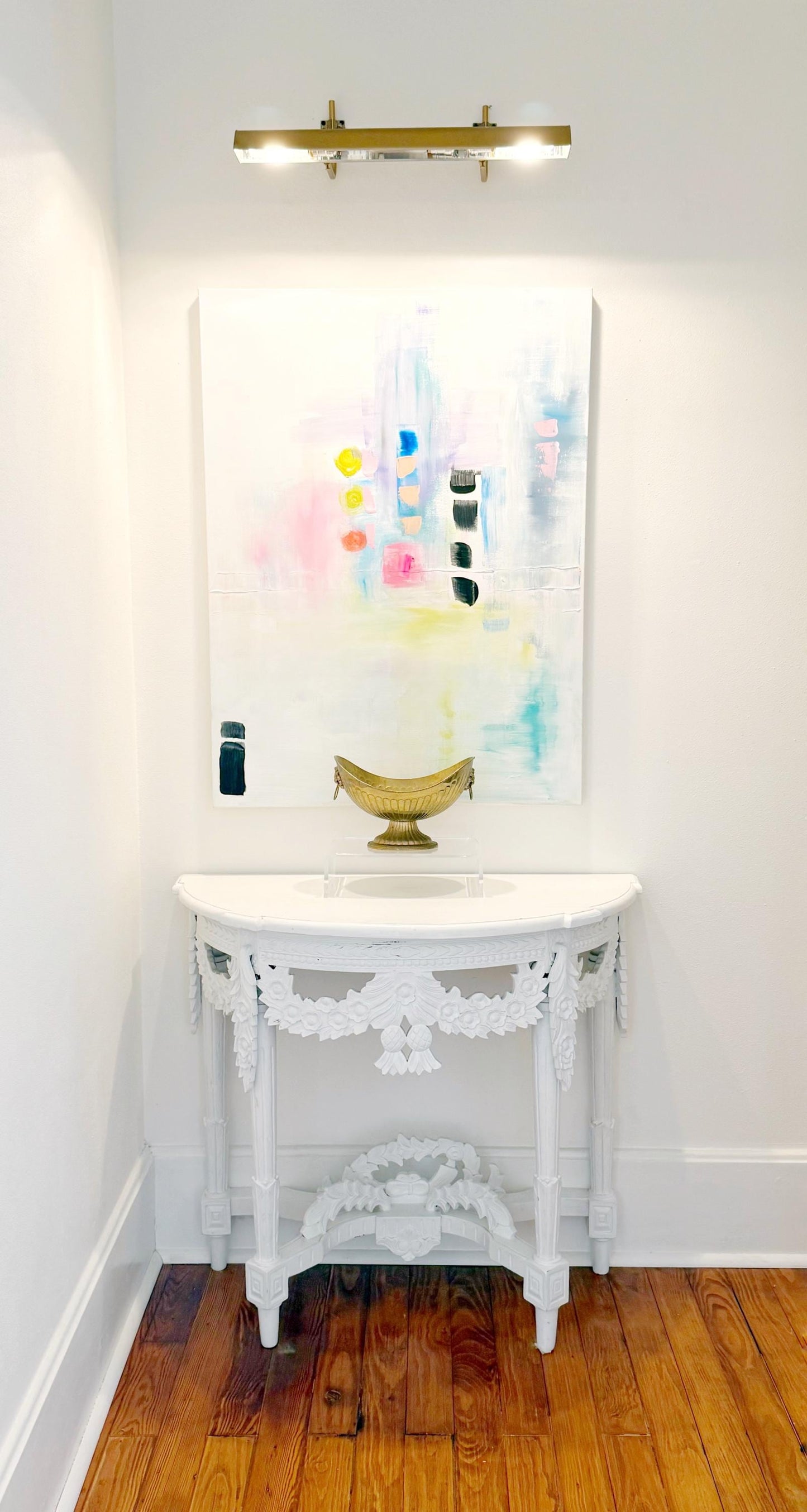 Original Abstract Mixed Media Painting on canvas, Size 30”x40”, White Abstract Painting, Texture Painting on Stretched Canvas