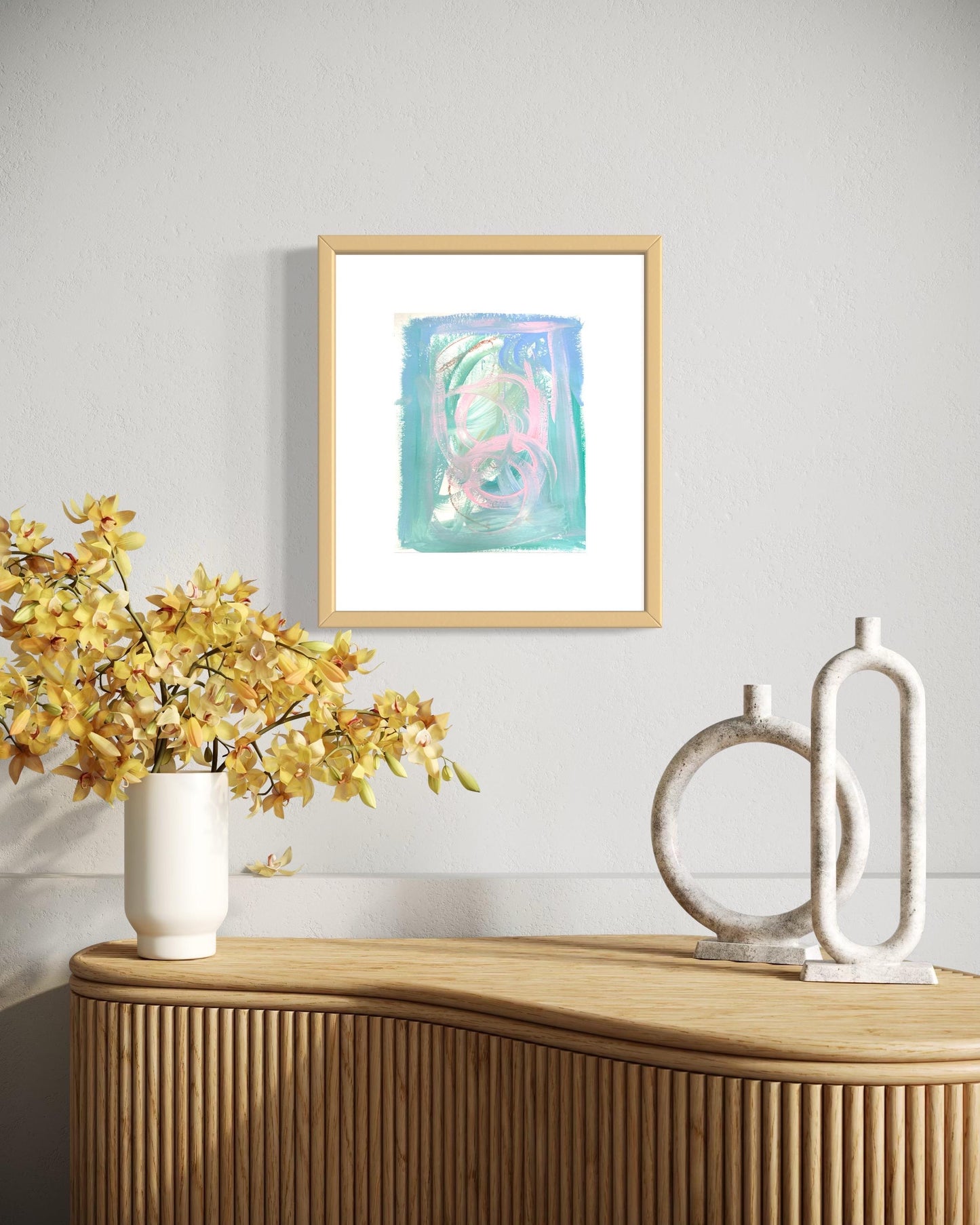 Original Abstract Watercolor Painting, Digital Print, Digital Download, Turquoise, Pink, Green, 8x10, Abstract Artwork