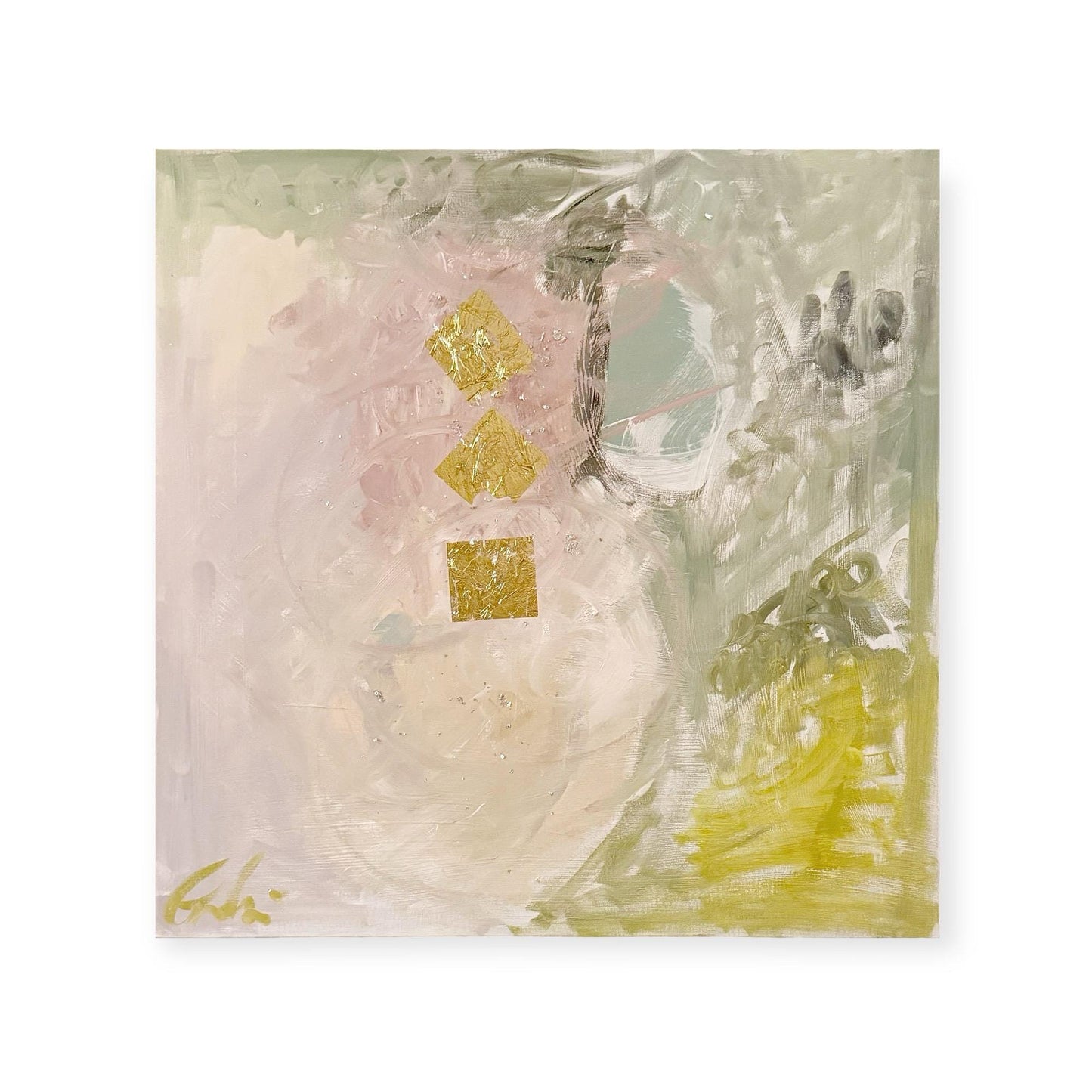 Original Abstract Oil Painting on Stretched Canvas, 30”x30”