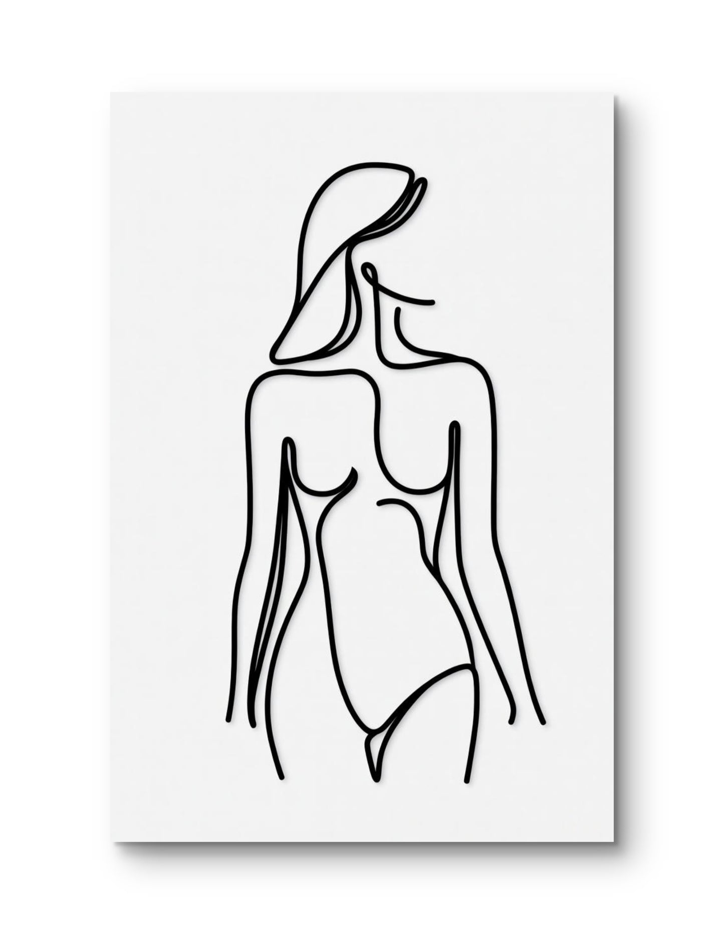 Minimalist Nude Figure Oversized Art Print, Modern Figure Drawing, Female Nude Figure Art, Abstract Nude Figure, Black & White Line Art