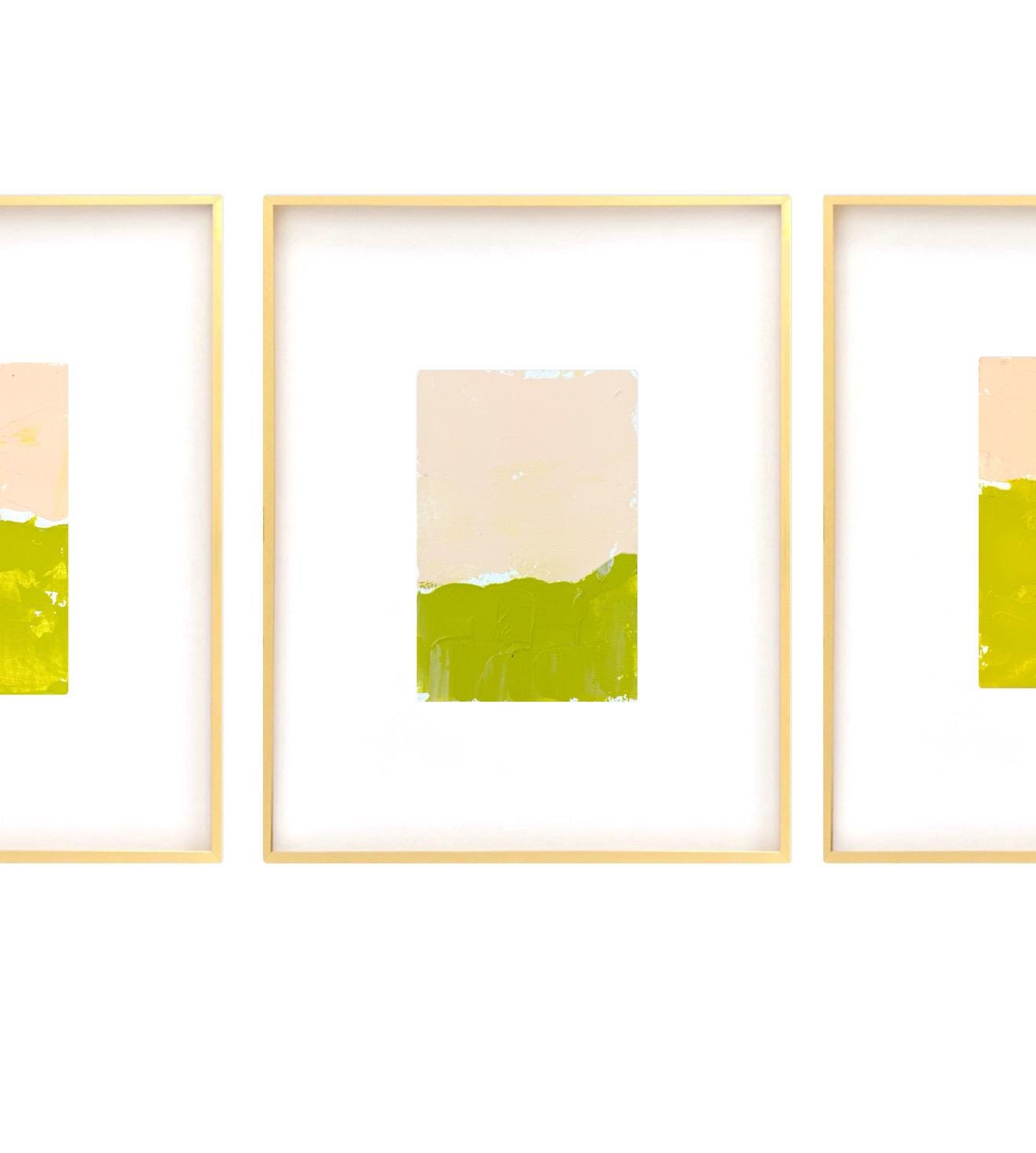 Original Abstract Mixed Media Painting, Set of 3, Abstract Wall Art, 5”x5” (Mat size 11”x14”), Neutral Artwork, Artwork for Interior Design