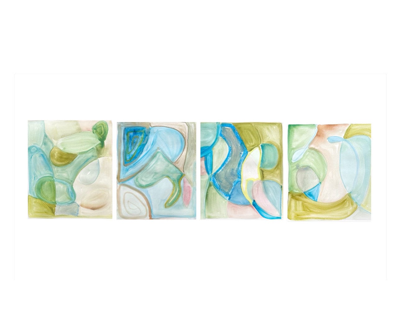 Original Abstract Artwork, Set of 4, Mixed Media, 8”x10", Original Artwork, Pink Art, Blue Art, Neutral Artwork, Pastel Wall Decor