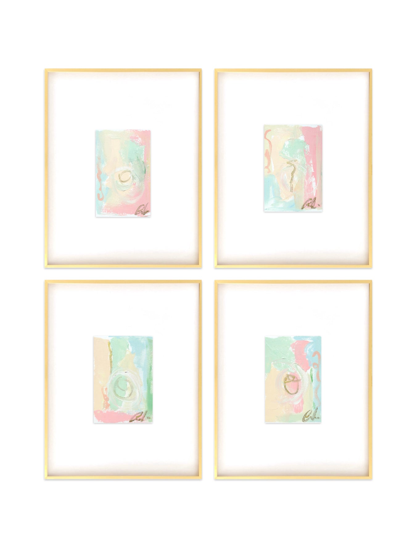 Original Abstract Oil Paintings on Paper, 5x7