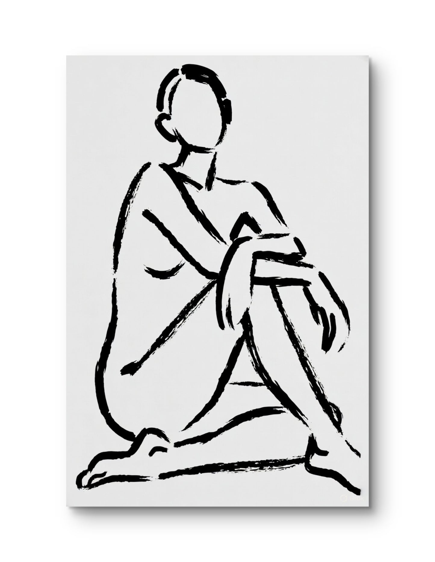 Minimalist Nude Figure Oversized Art Print, Modern Figure Drawing, Female Nude Figure Art, Abstract Nude Figure, Black & White Line Art