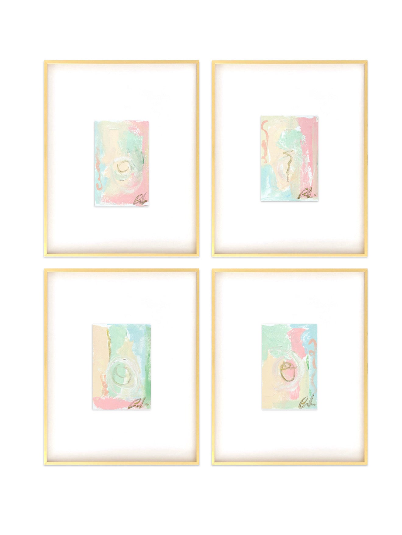 Original Abstract Oil Paintings on Paper, 5x7