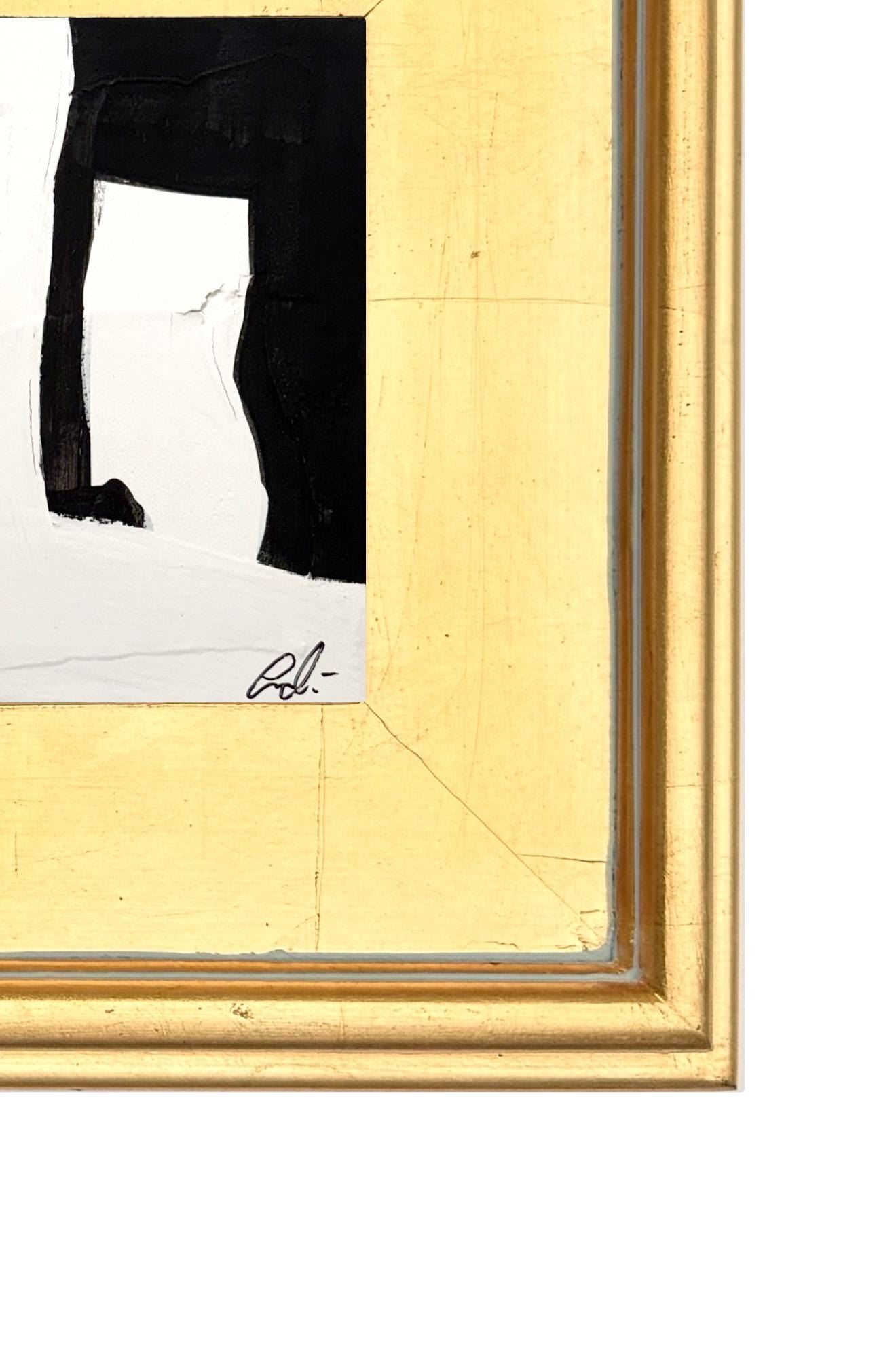 Gold-Leaf Framed Original Abstract Mixed Media Painting | Clover Interiors