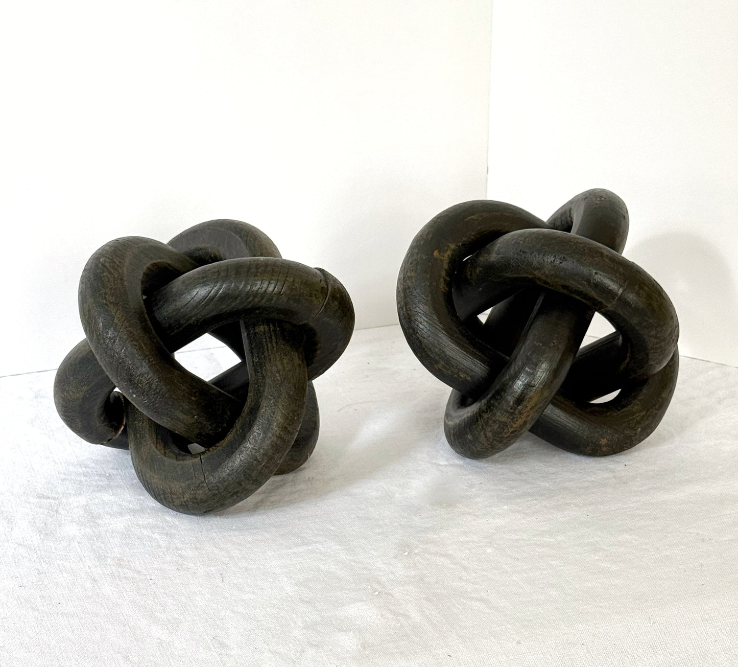 Black Distressed Wooden Decorative Knots