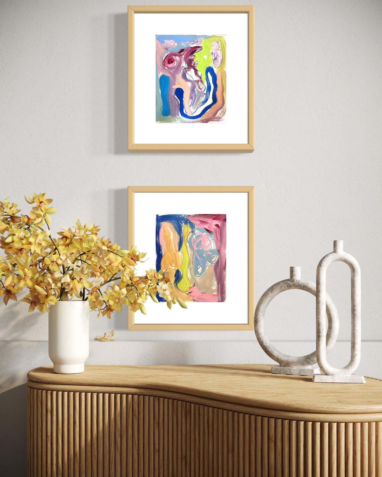 Original Abstract Watercolor Paintings Digital Print, Fine Art Print, Digital Download, Abstract Artwork, Pink, Blue, Green, 8x10