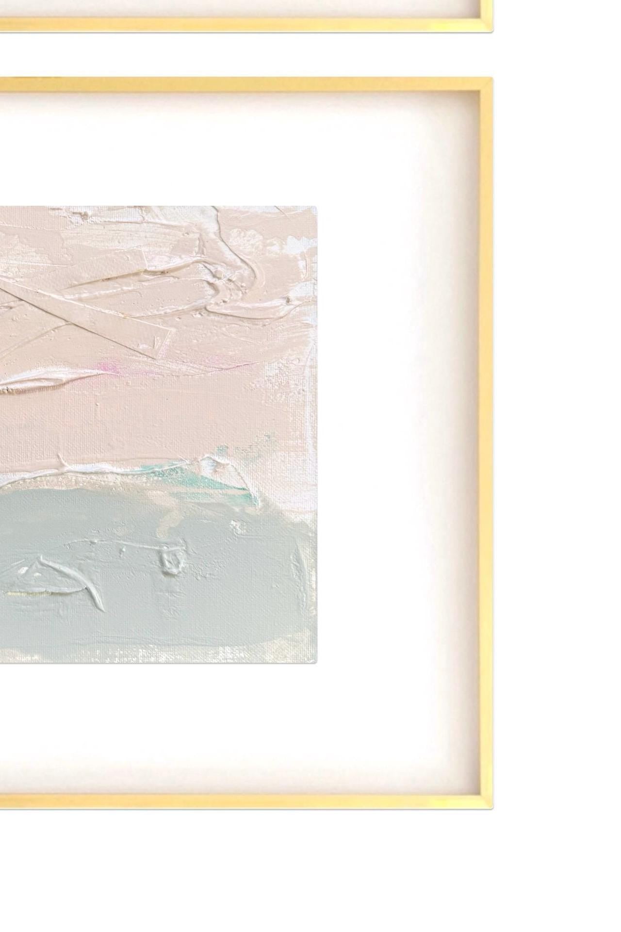 Original Abstract Mixed Media Painting, Set of 2, Abstract Wall Art, 5”x7” (Mat size 11”x14”), Neutral Artwork, Artwork for Interior Design