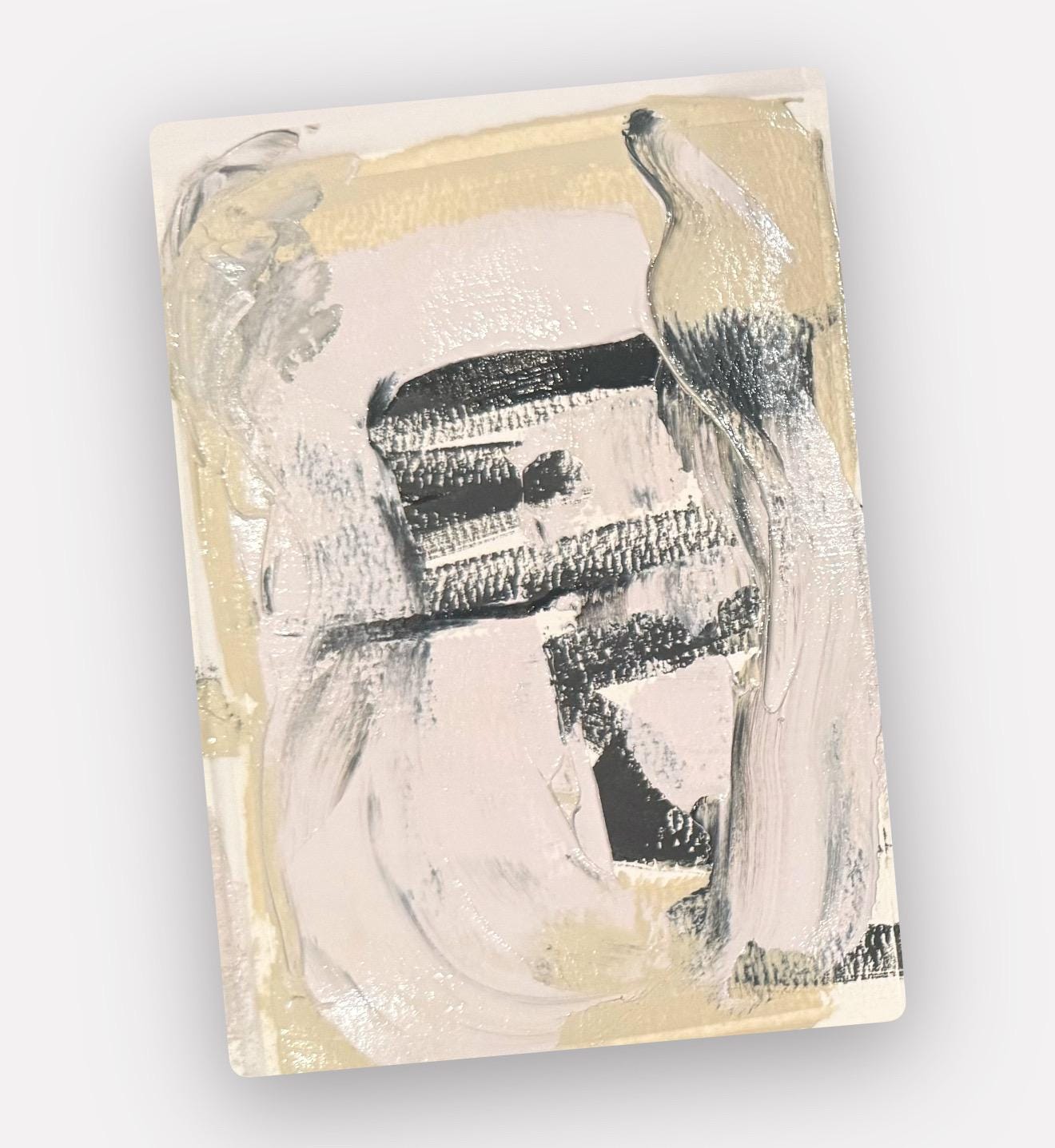 Original Abstract Art Print, Black & White Monochrome Print (5x7)