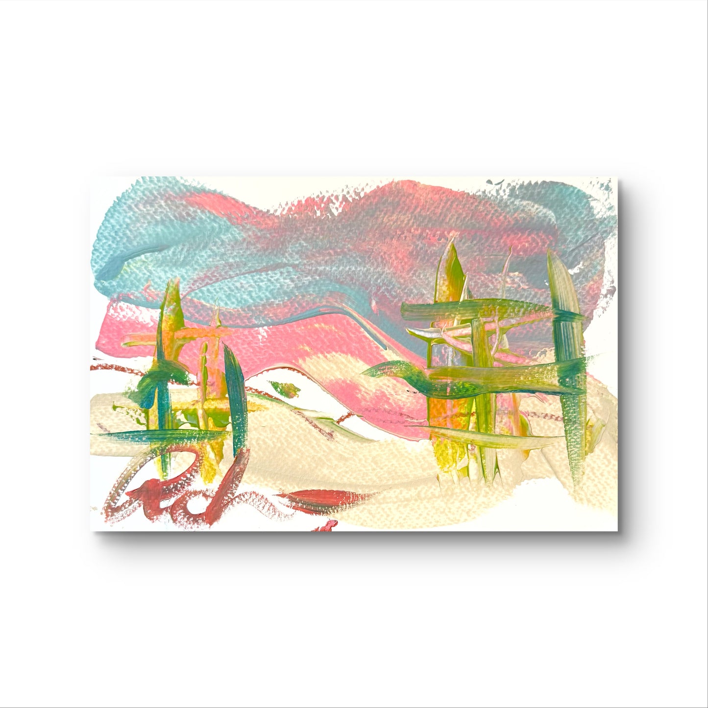 Framed Abstract Landscape Fine Art Print, Size 16"x20"