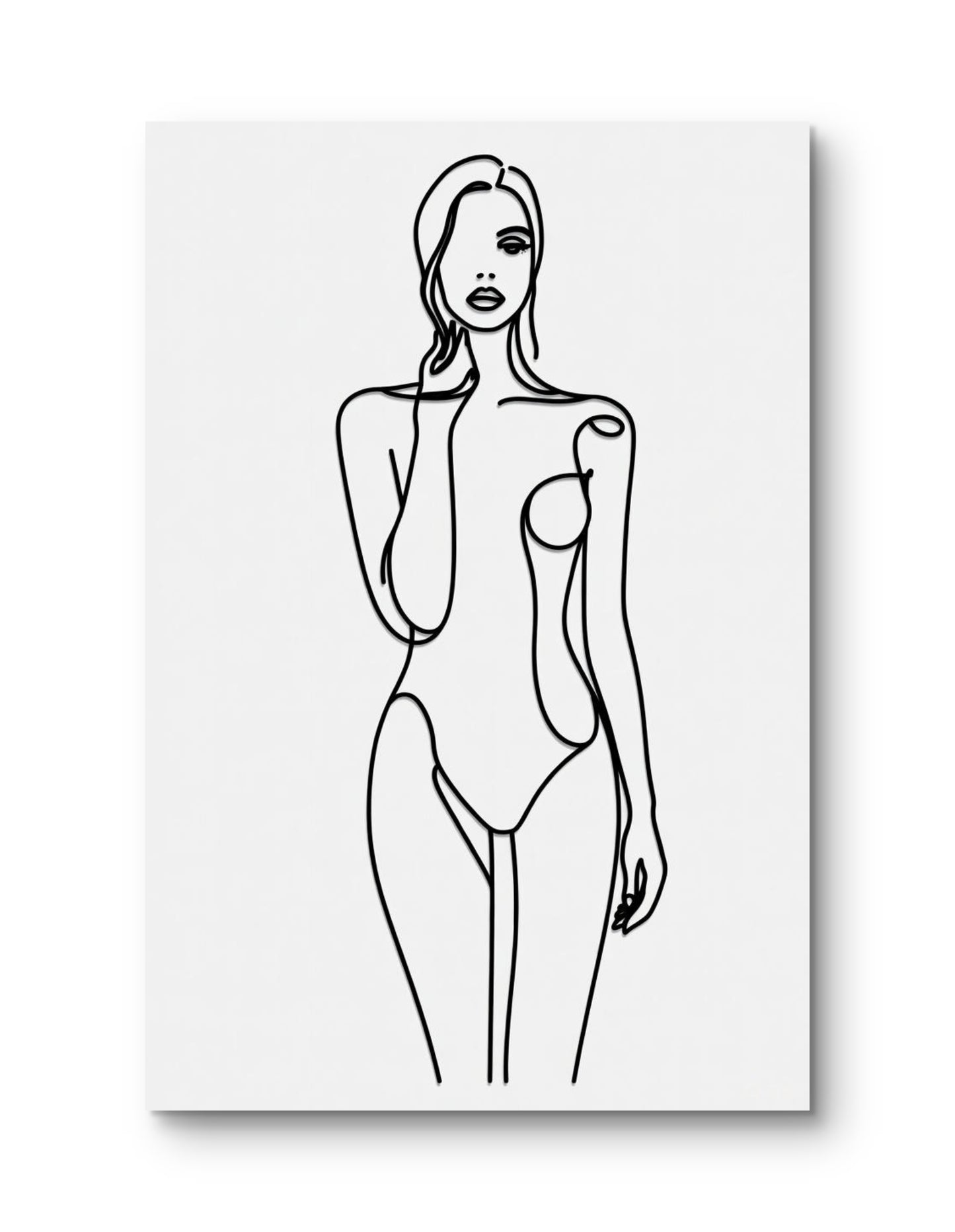Minimalist Nude Figure Oversized Art Print, Modern Figure Drawing, Female Nude Figure Art, Abstract Nude Figure, Black & White Line Art