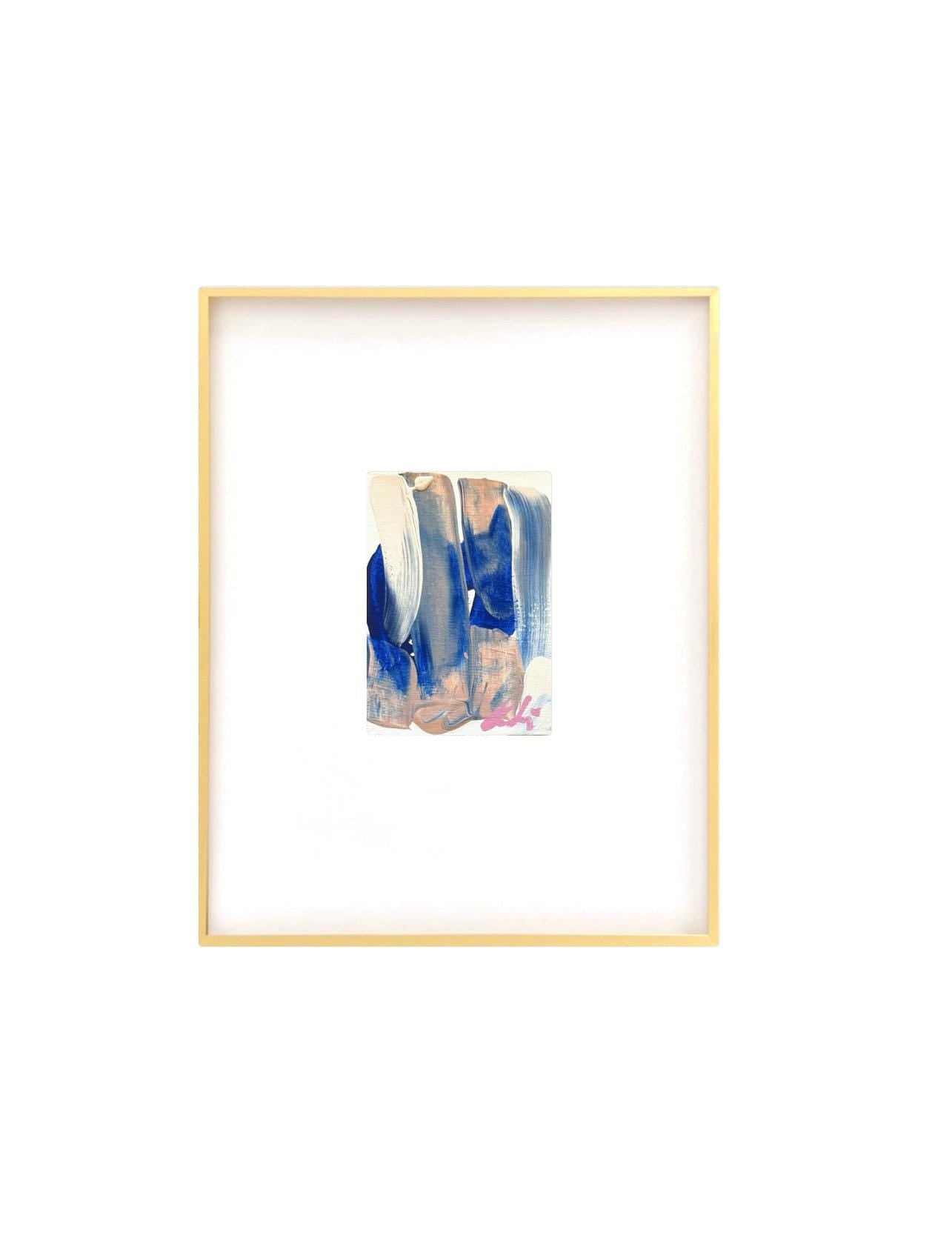 Original Abstract Mixed Media Painting on Canvas, Abstract Artwork, Original Painting, Blue, Pink, Taupe