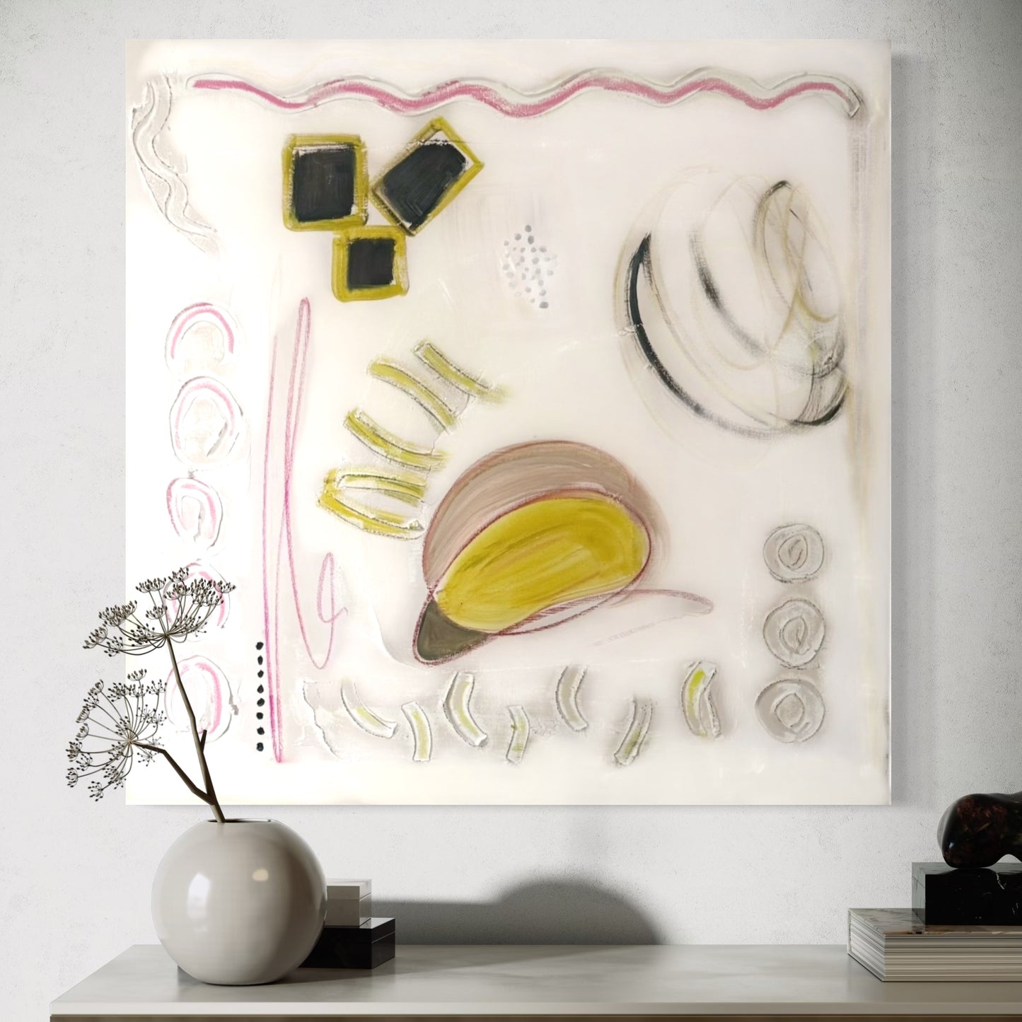 Abstract Mixed Media Painting on Canvas 36”x36”