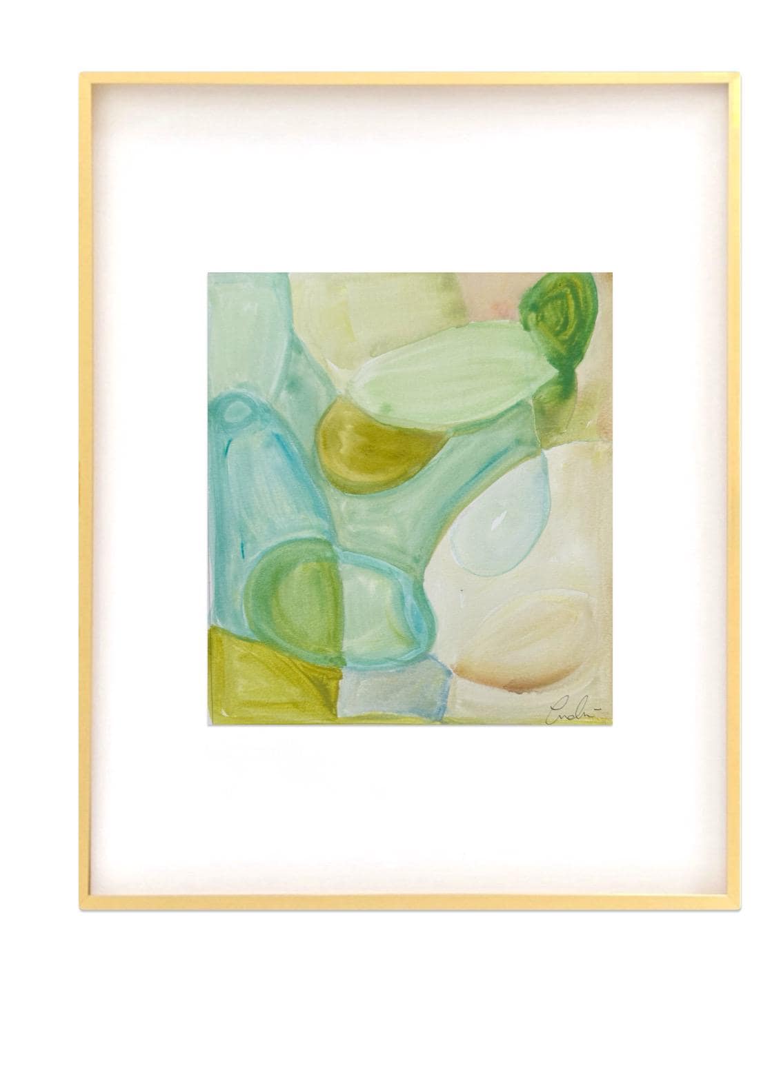 Original Abstract Watercolor Paintings, Set of 3, Framed in 16x20 Gold Metal Gallery Frames, Abstract Artwork, Pastel Art, Watercolor Art