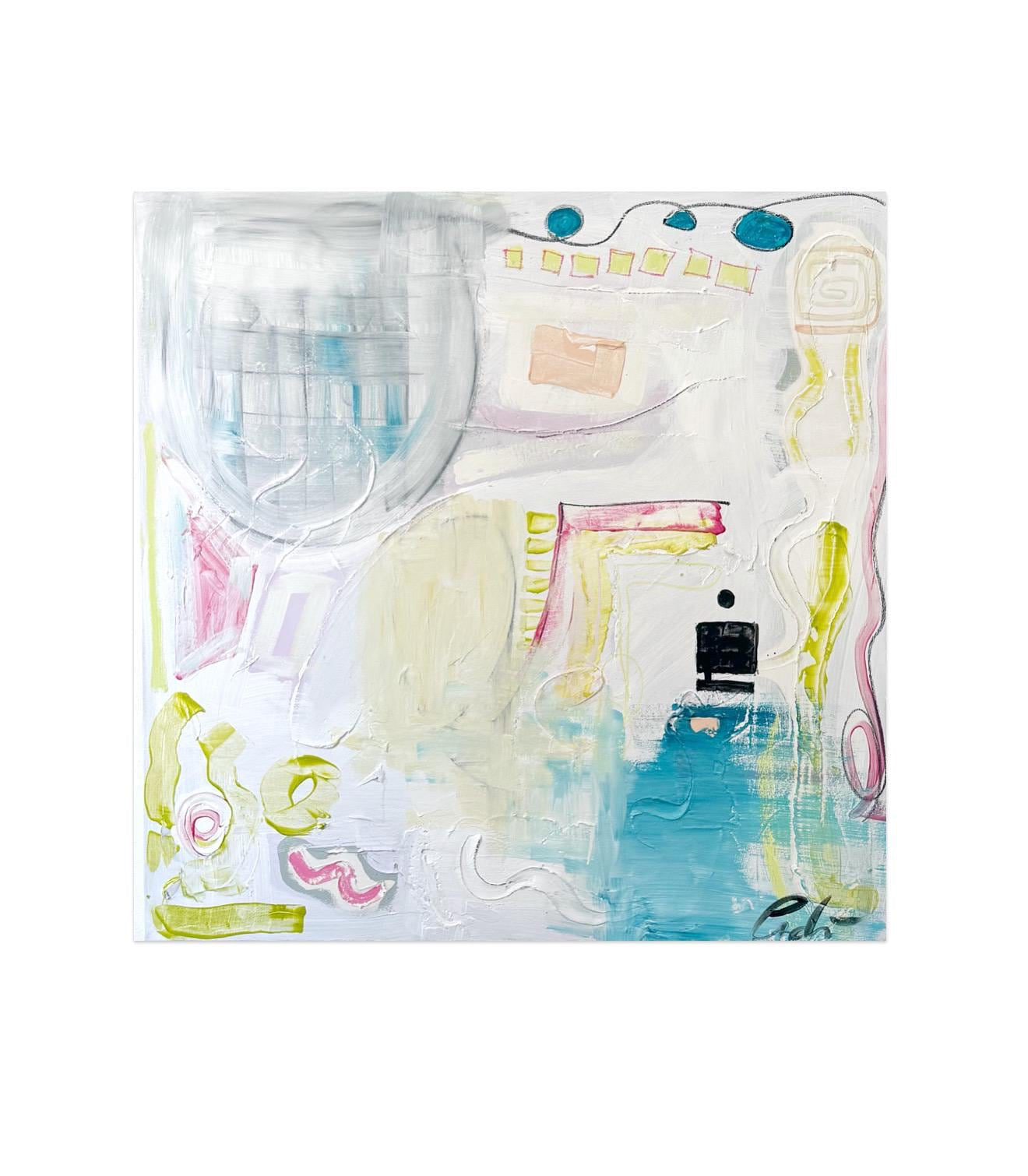 Original Abstract Mixed Media Painting, 36”x36”