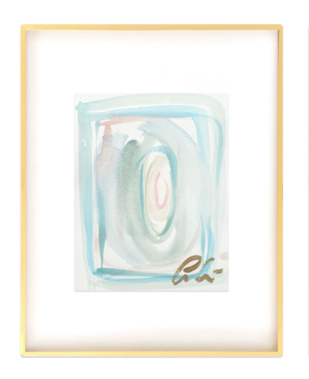 Set of Four Original Abstract Watercolor Paintings on Paper, 8x10