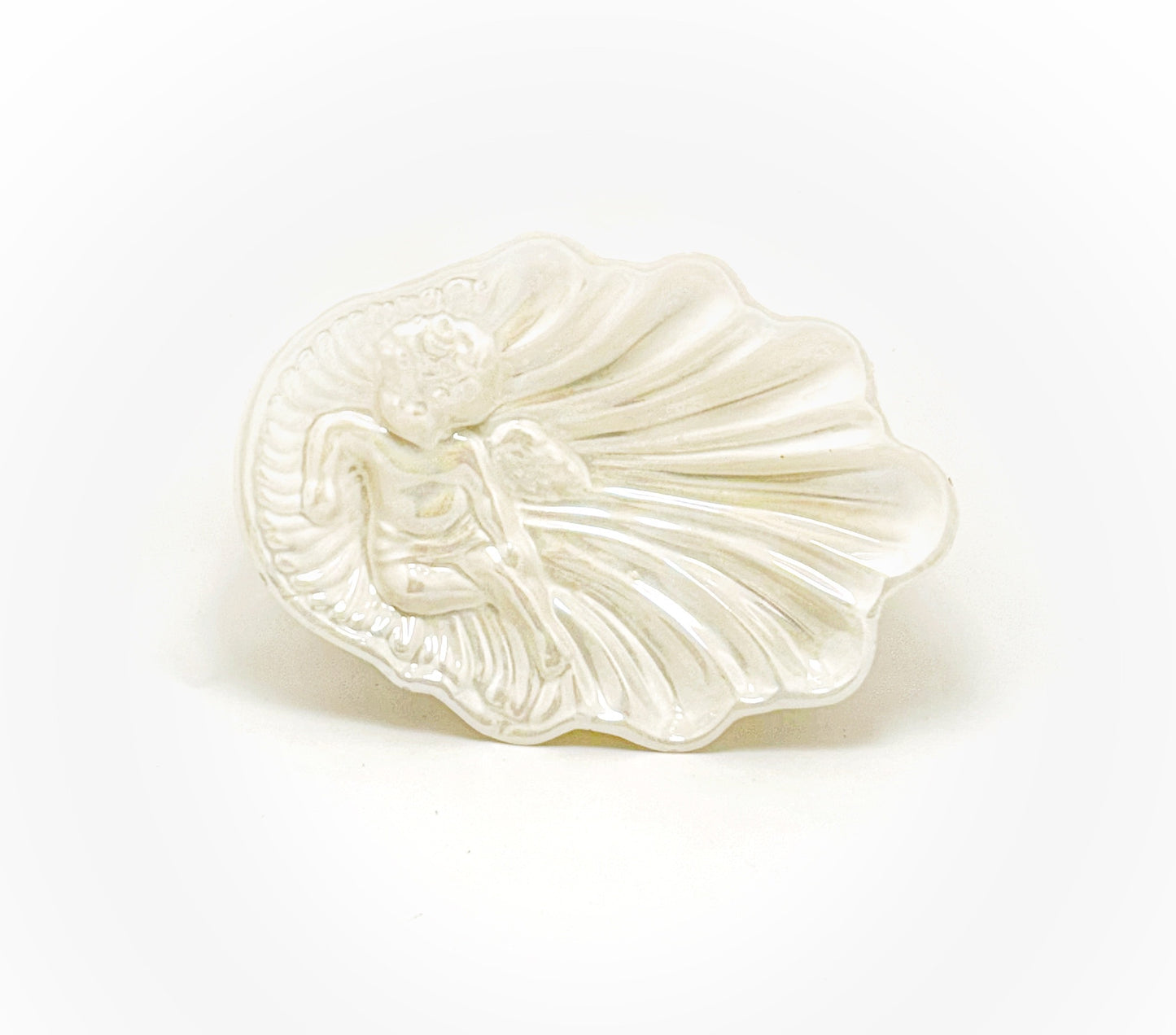 Porcelain Metallic White Angel Spoon Rest