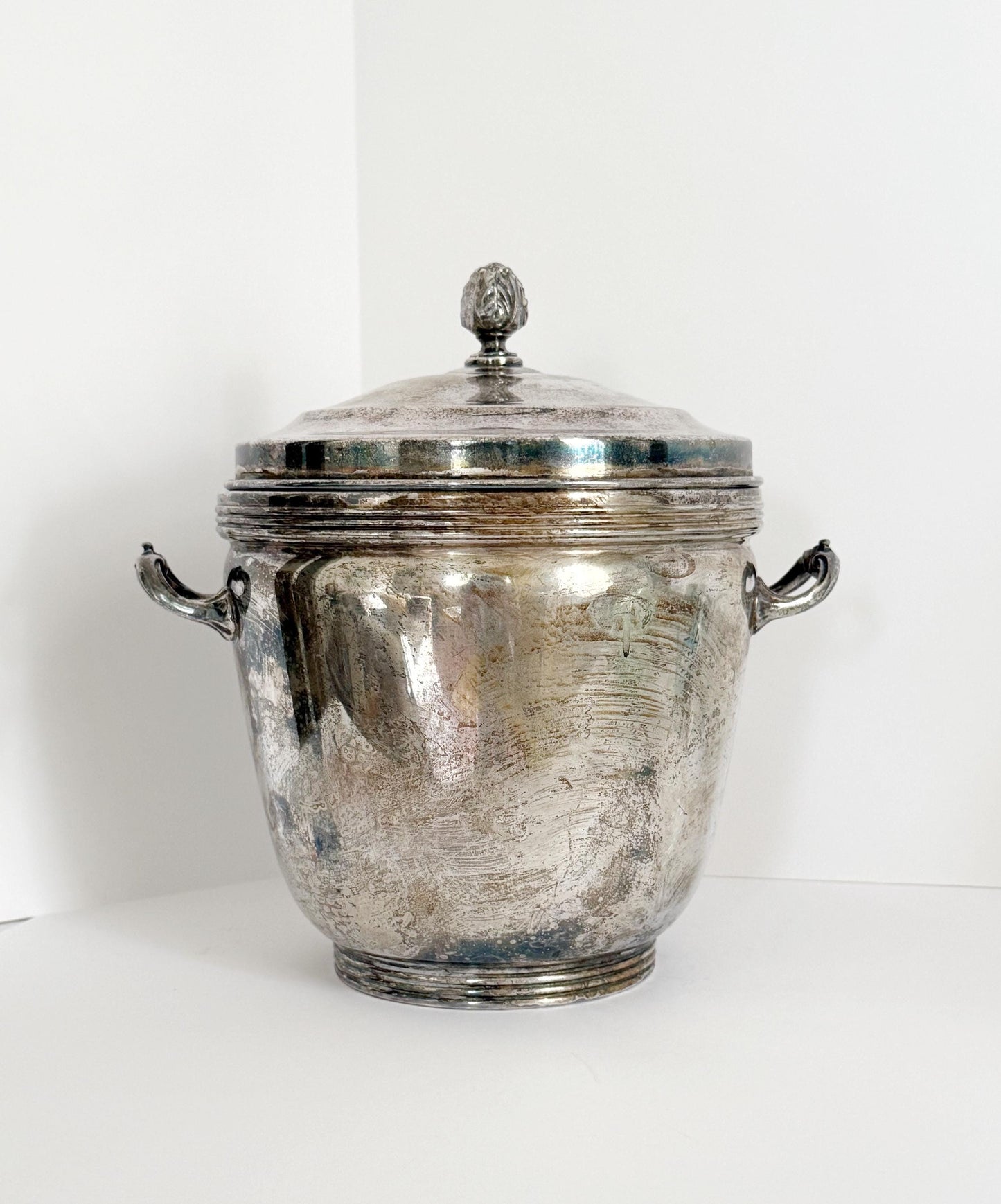 Vintage Sheffield Silver-Plated Ice Bucket and Tongs