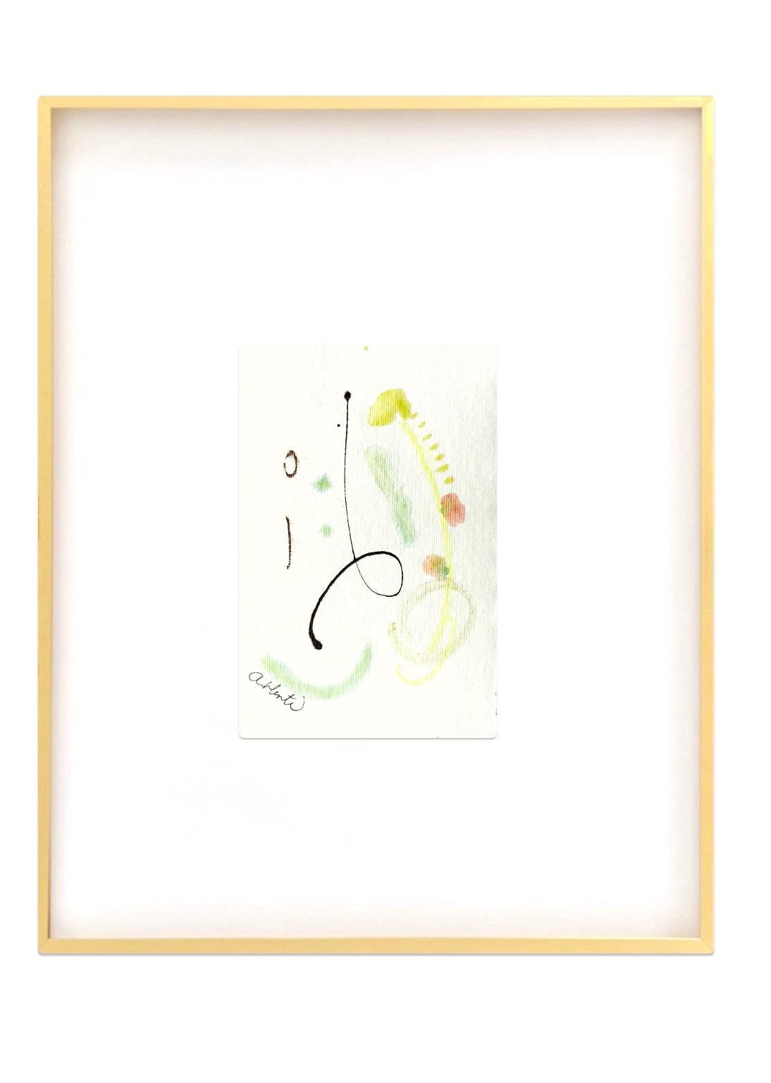 Abstract Watercolor Painting, Set of 3, 5"x7”, White Mat 11”x14”, Abstract Wall Art, Original Watercolor Painting, Pink, Green, Pastel