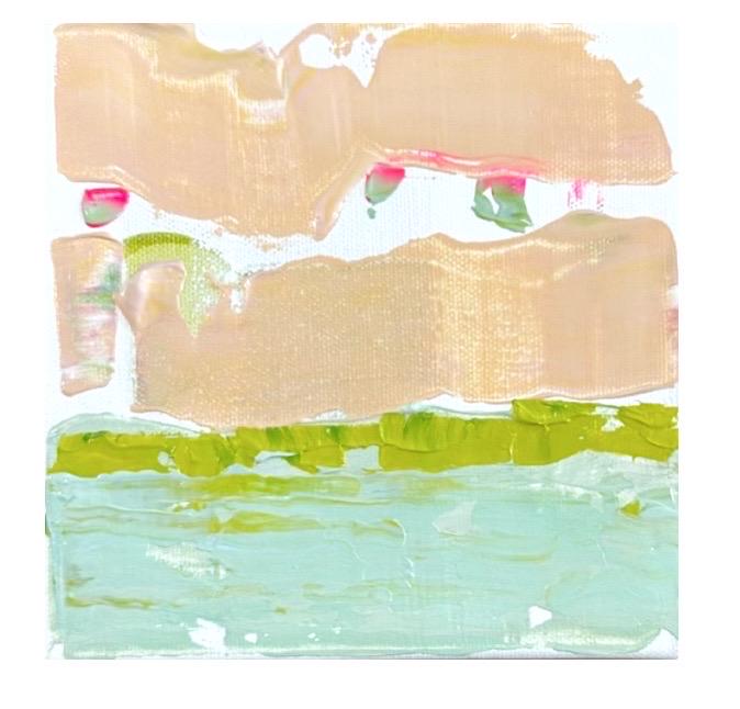 Original Abstract Mixed Media Landscape Painting on Streched Canvas, Abstract Artwork, Small Landscape, Abstract Art