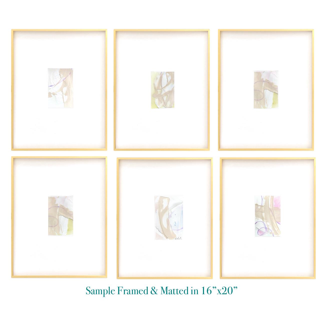 Original Abstract Artwork, Set of 6, Mixed Media, 5" x 7", Original Artwork, Pink Art, Blue Art, Neutral Artwork, Pastel Wall Decor