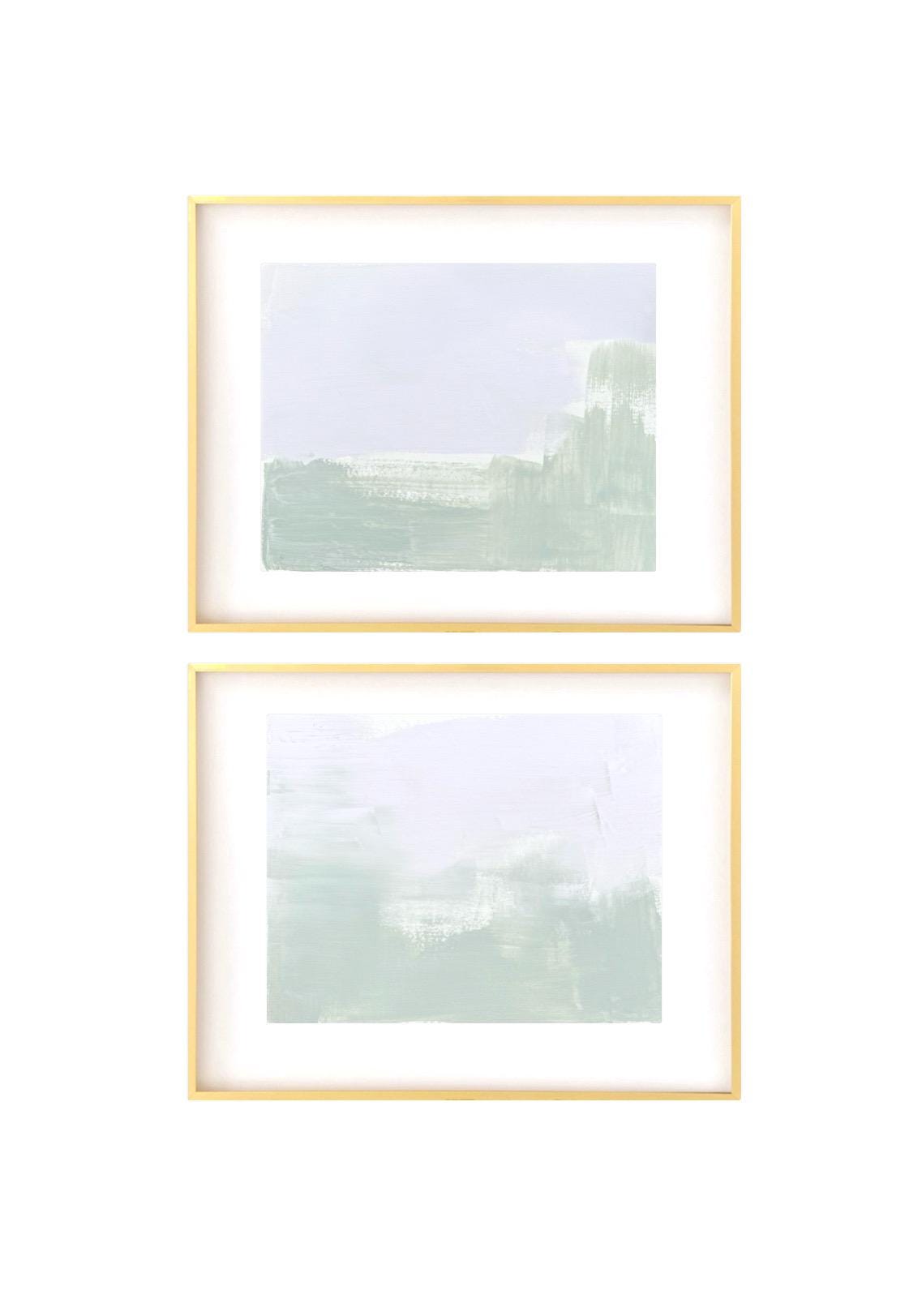 Original Abstract Mixed Media Painting, Set of 2, Abstract Wall Art, 5”x7” (Mat size 11”x14”), Neutral Artwork, Artwork for Interior Design