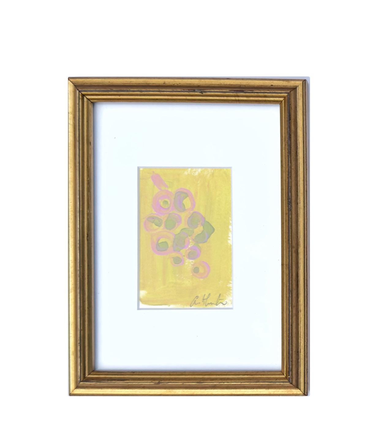 Original Abstract Mixed Media Painting, Framed in 5”x7” Vintage Gold-Leafed Frame, Abstract Wall Art, Framed Abstract Art, Small Framed Art