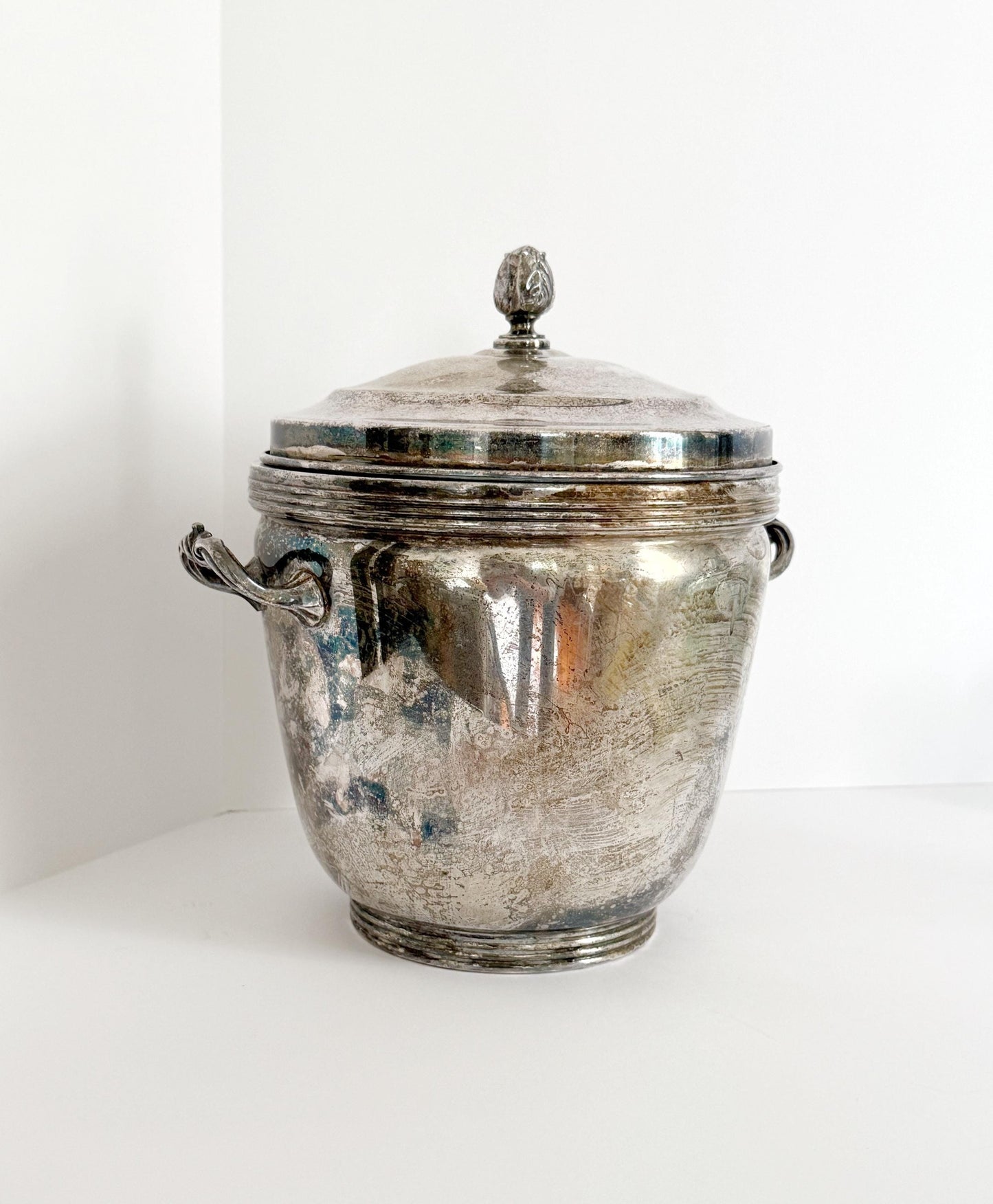 Vintage Sheffield Silver-Plated Ice Bucket and Tongs