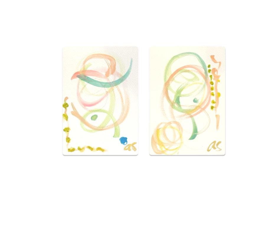 Original Abstract Watercolor Paintings Digital Print, Fine Art Print, Digital Download, Abstract Artwork, Pink, Blue, Green