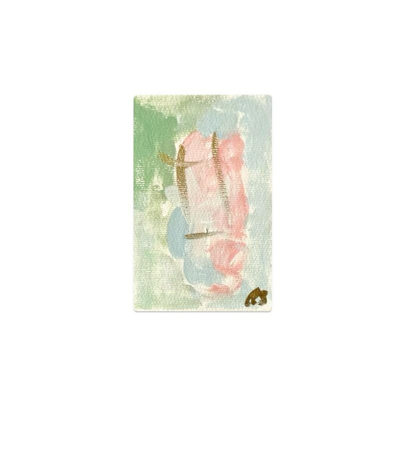 Original Abstract Watercolor Painting, Digital Print, Digital Download, Blue, Pink, and Green, 4x6