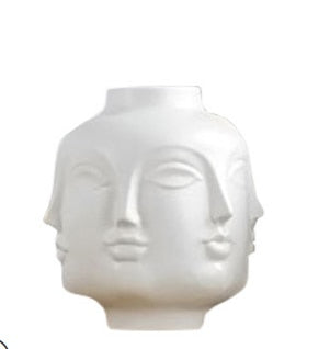 White Ceramic Head Vase White