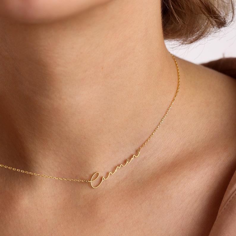 Personalized Custom Signature Necklace For Women Nameplate Jewelry Stainless Steel Name Necklace Collier BFF Free Shipping Items