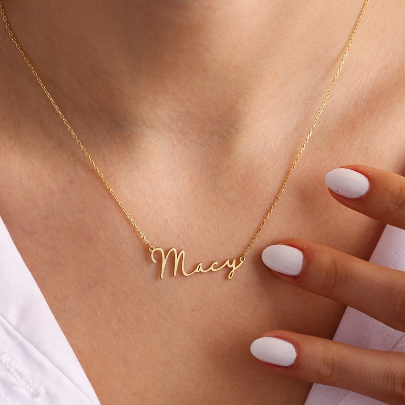 Personalized Custom Signature Necklace For Women Nameplate Jewelry Stainless Steel Name Necklace Collier BFF Free Shipping Items