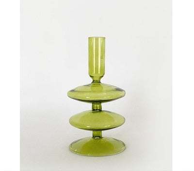 Vintage-Inspired Handblown Glass Candlesticks