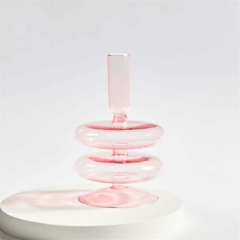 Vintage-Inspired Handblown Glass Candlesticks
