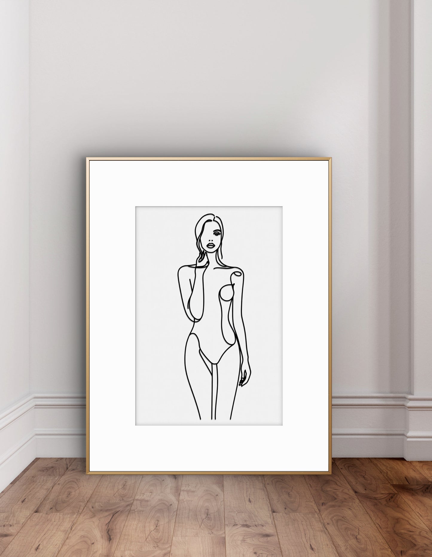 Minimalist Nude Figure Oversized Art Print, Modern Figure Drawing, Female Nude Figure Art, Abstract Nude Figure, Black & White Line Art