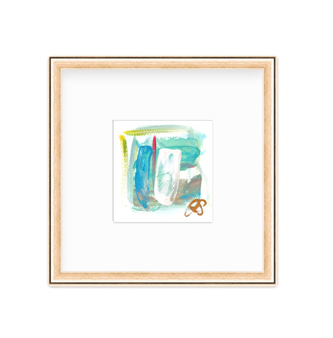 Original Abstract Art, Set of Six Paintings for Frame Gallery, size 5”x5”