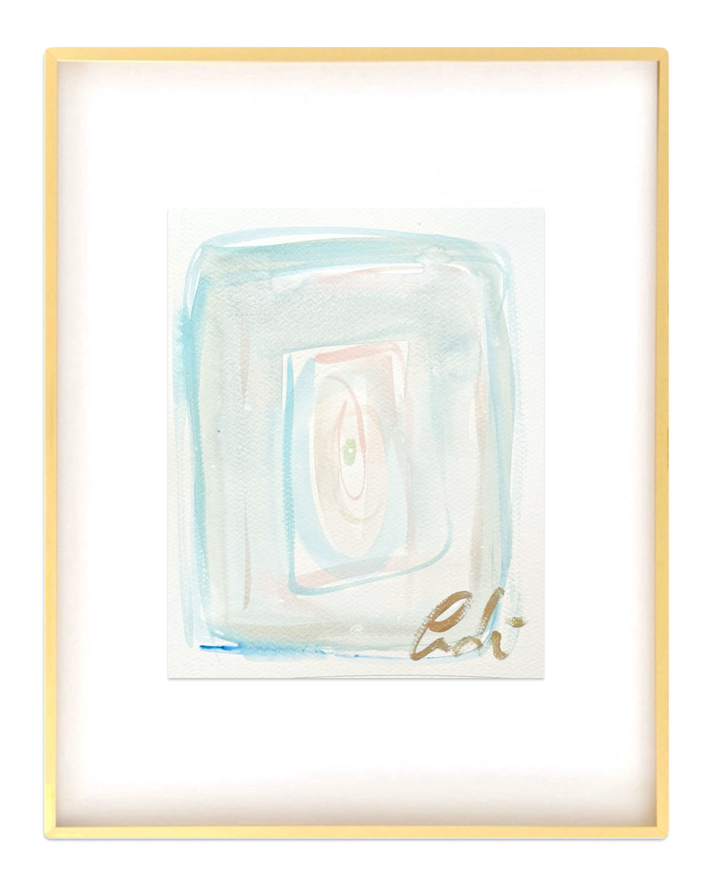 Set of Four Original Abstract Watercolor Paintings on Paper, 8x10