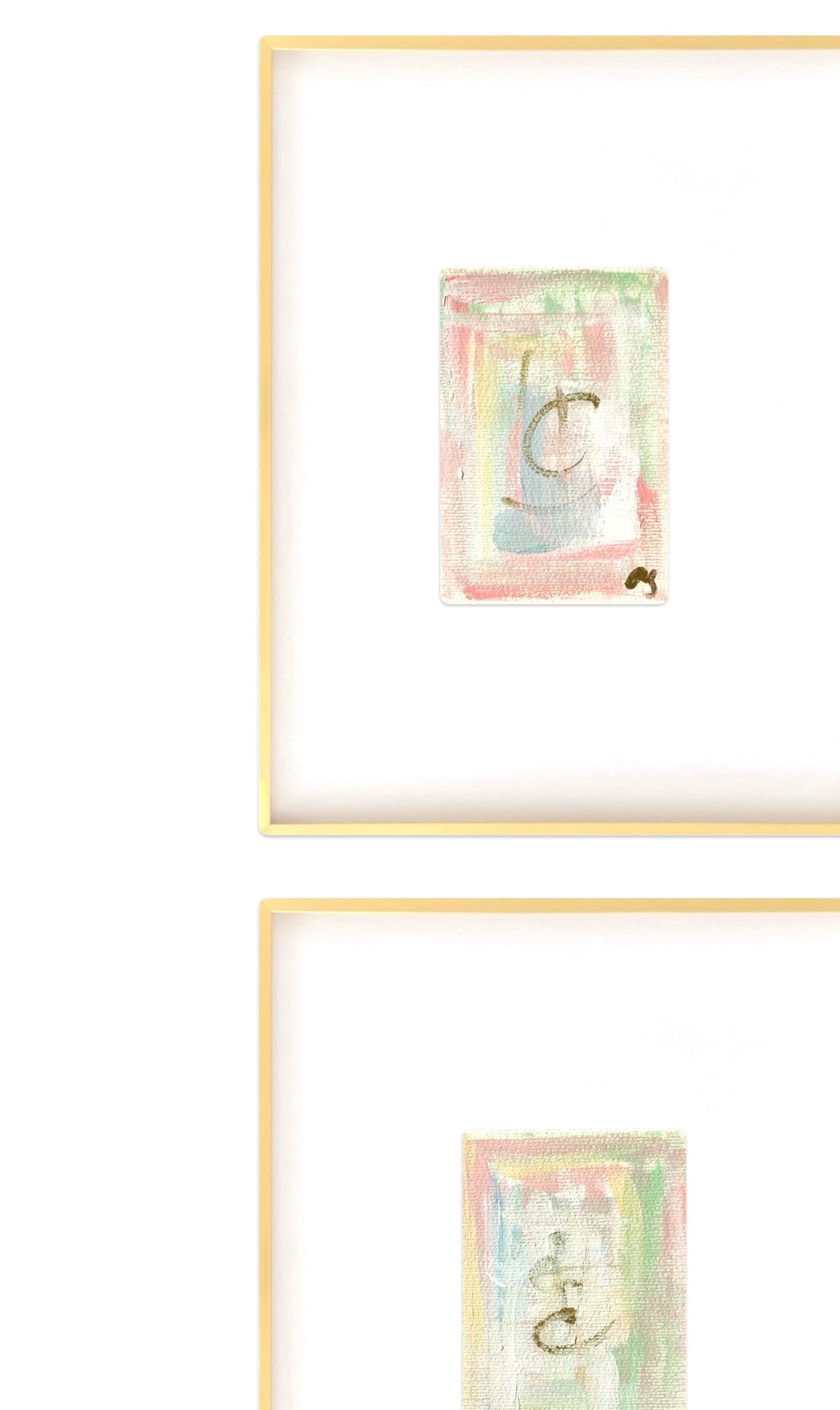 Original Abstract Watercolor Paintings, Set of Four, Framed, Pink, Blue, Green, Abstract Artwork