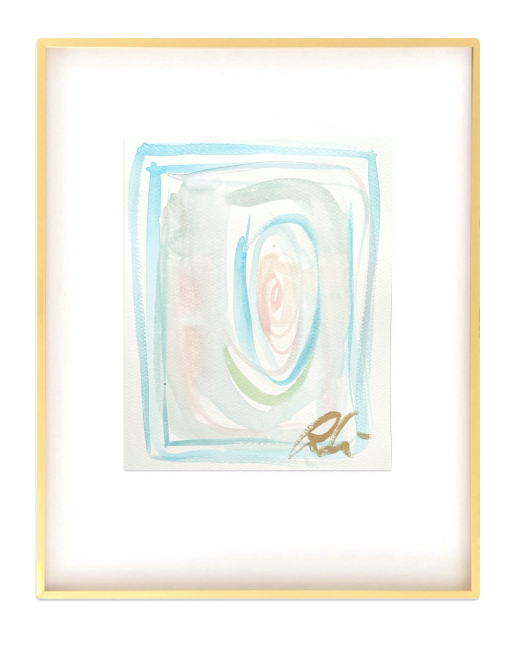 Set of Four Original Abstract Watercolor Paintings on Paper, 8x10