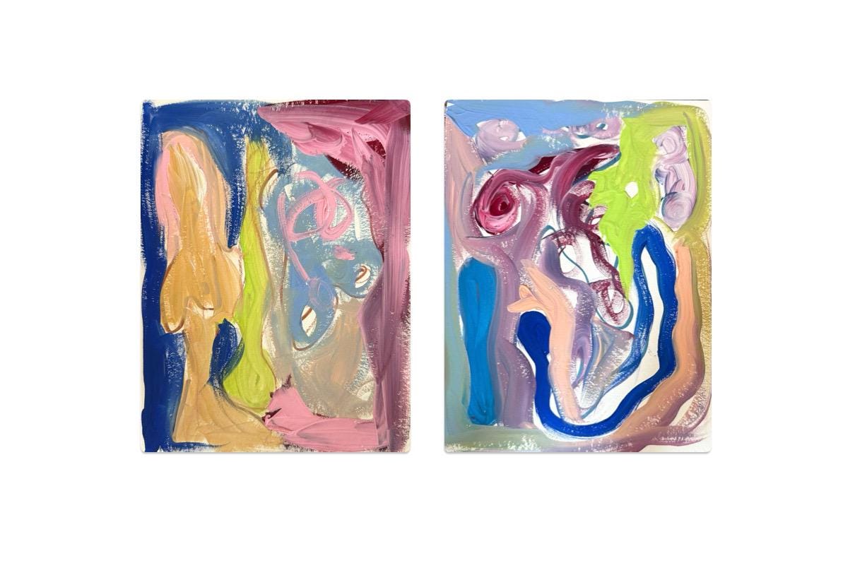 Original Abstract Watercolor Paintings Digital Print, Fine Art Print, Digital Download, Abstract Artwork, Pink, Blue, Green, 8x10