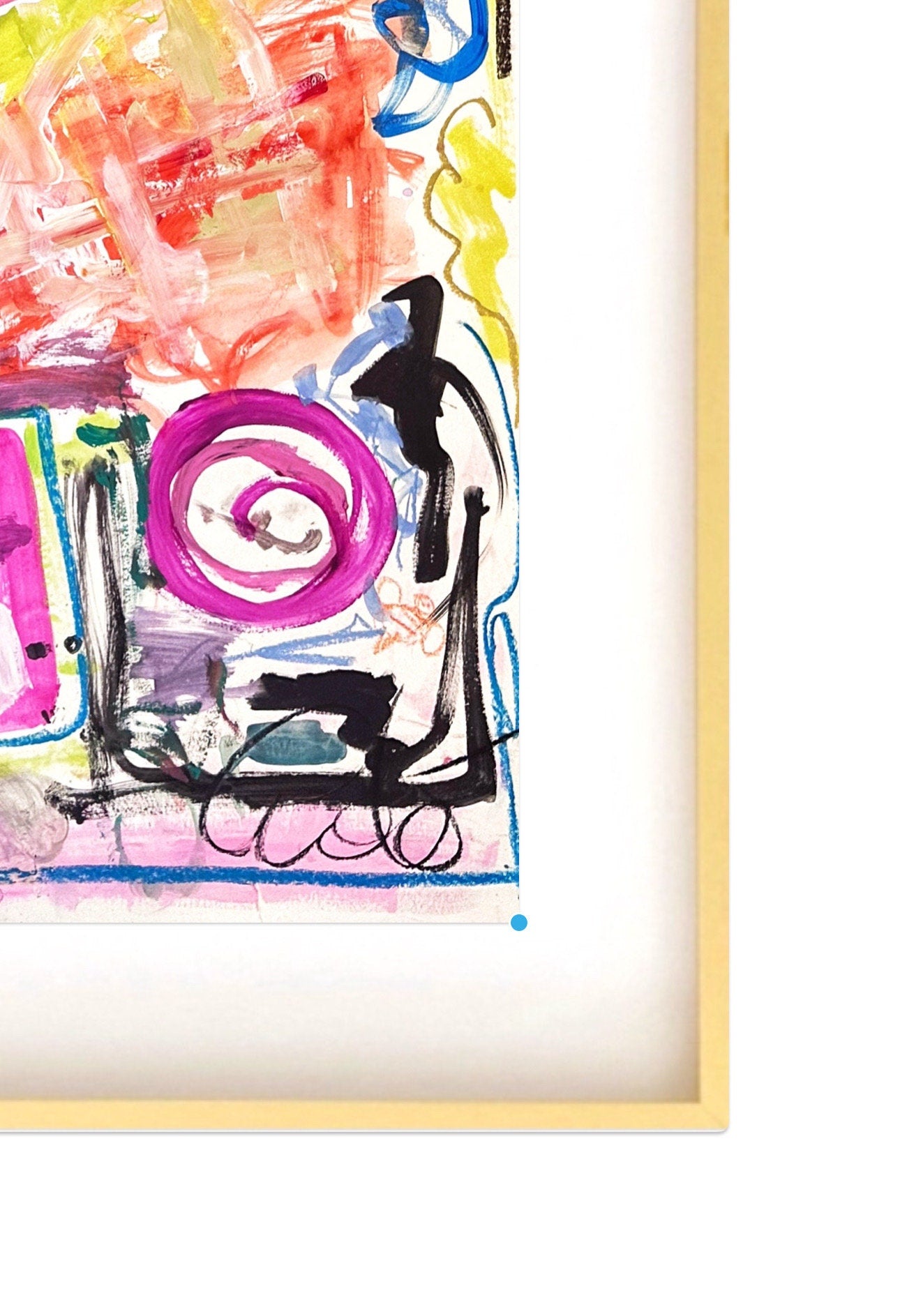 Large Original Abstract Mixed Media Painting on Paper, 18x24, Abstract Artwork, Original Art, Pink, Multi Color