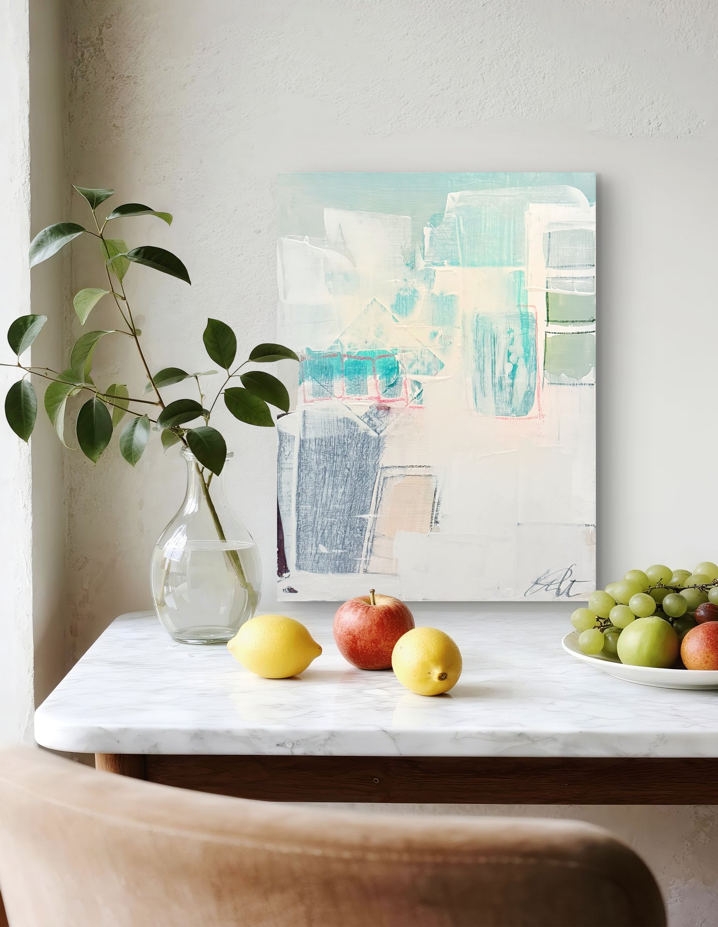 Original Abstract Mixed Media Painting on Canvas, 18”x24”