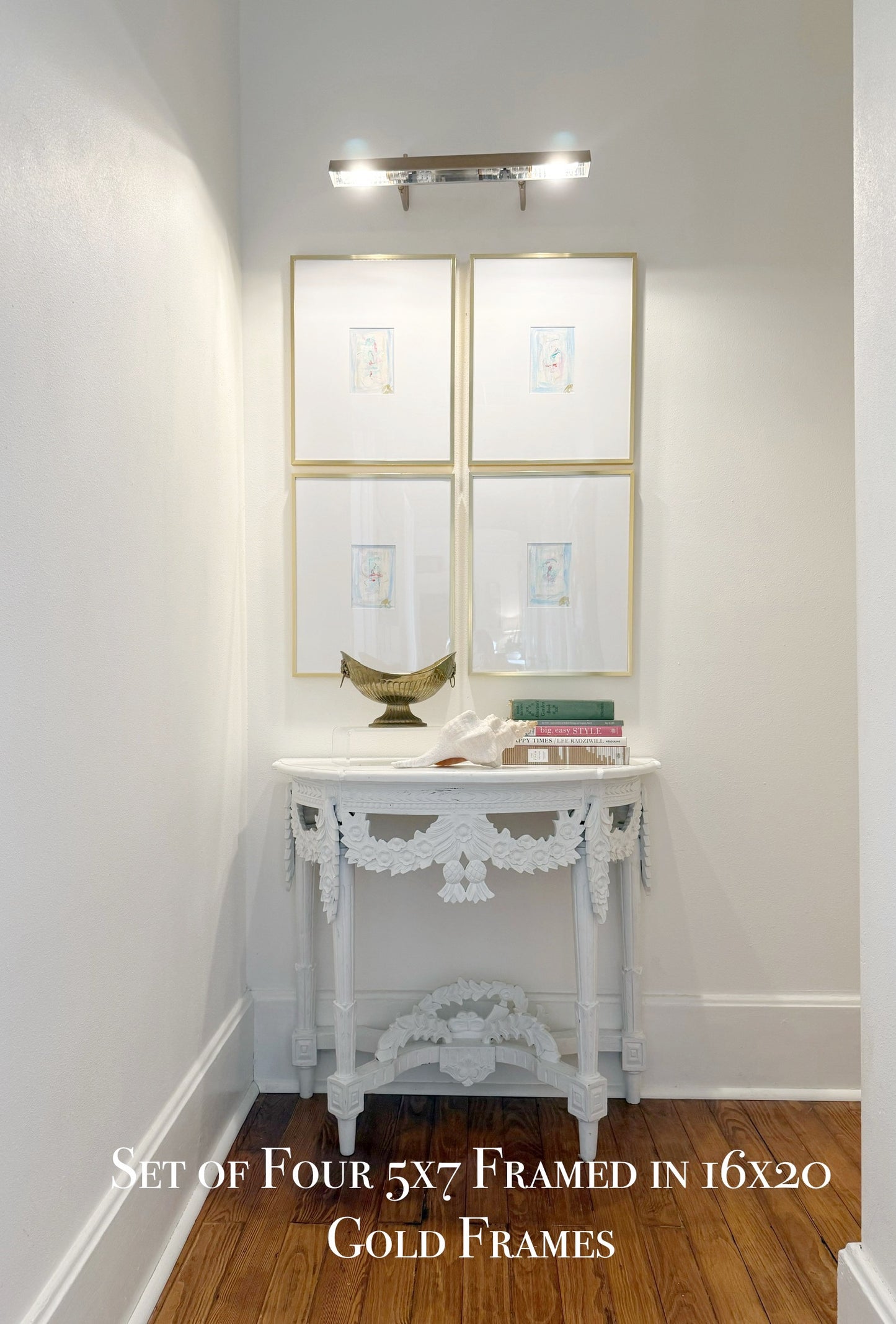 Set of Four Original Abstract Watercolor Paintings, Size 5x7, Blue, Pink, Neutral Pastel Wall Decor