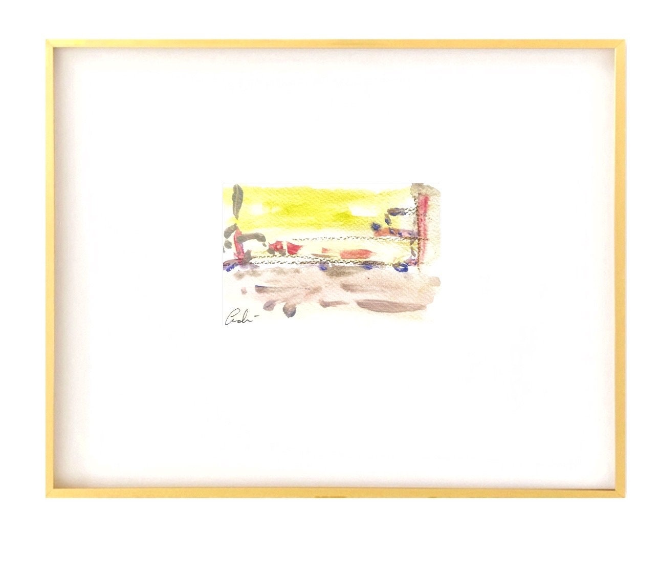 Original Abstract Mixed-Media Painting, Size 4”x6”, Matted in 8”x10”, Ready to Frame, Abstract Artwork, Original Artwork, Coastal Art