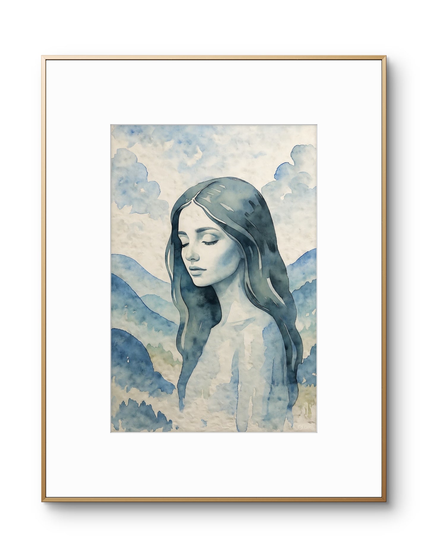 Minimalist Nude Figure Watercolor Oversized Art Print, Modern Figure Drawing, Female Nude Figure Art, Abstract Nude Figure