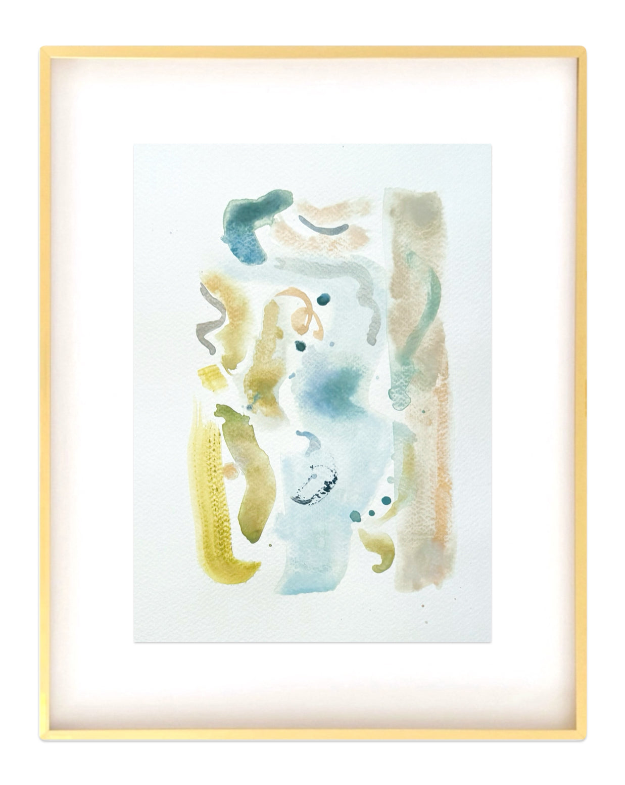 Set of Four Original Abstract Watercolor Paintings on Paper, 8x10