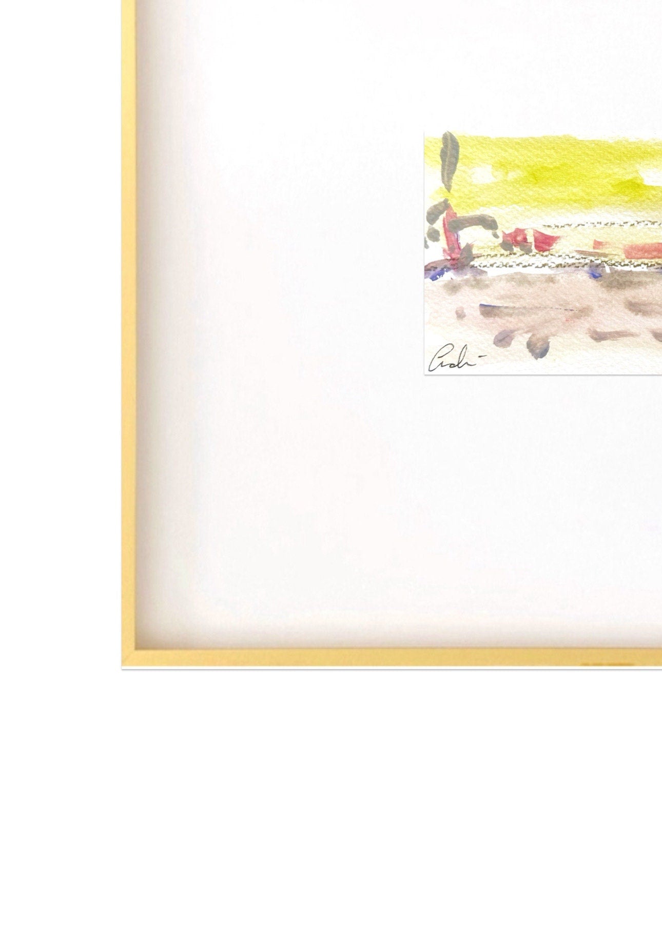 Original Abstract Mixed-Media Painting, Size 4”x6”, Matted in 8”x10”, Ready to Frame, Abstract Artwork, Original Artwork, Coastal Art